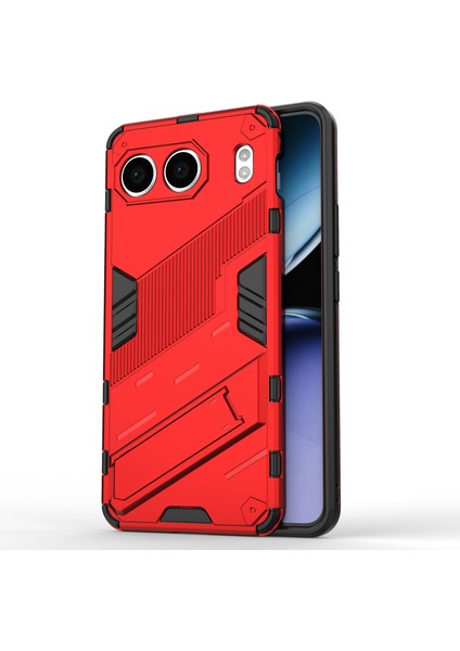 Oneplus Nord 4 Kılıf Pc+Tpu Darbeye Dayanıklı Telefon Kılıfı Kickstand Ile-Kırmızı (Yurt Dışından)