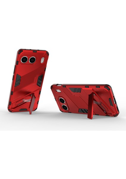 Oneplus Nord 4 Kılıf Pc+Tpu Darbeye Dayanıklı Telefon Kılıfı Kickstand Ile-Kırmızı (Yurt Dışından)
