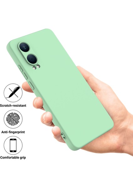 Oppo K12X 5g (Çin)/oneplus Nord Ce4 Lite 5g Kılıf Sıvı Silikon Düşmeye Karşı Dayanıklı Telefon Kılıfı El Kayışı Ile-Yeşil (Yurt Dışından)
