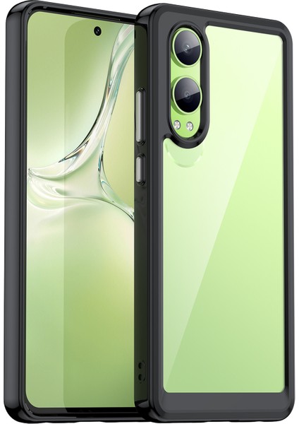 Oppo K12X 5g (Çin)/oneplus Nord Ce4 Lite 5g Kılıf Koruyucu Tpu+Akrilik Telefon Kılıfı-Siyah (Yurt Dışından)