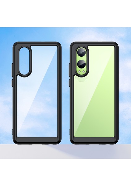 Oppo K12X 5g (Çin)/oneplus Nord Ce4 Lite 5g Kılıf Koruyucu Tpu+Akrilik Telefon Kılıfı-Siyah (Yurt Dışından)