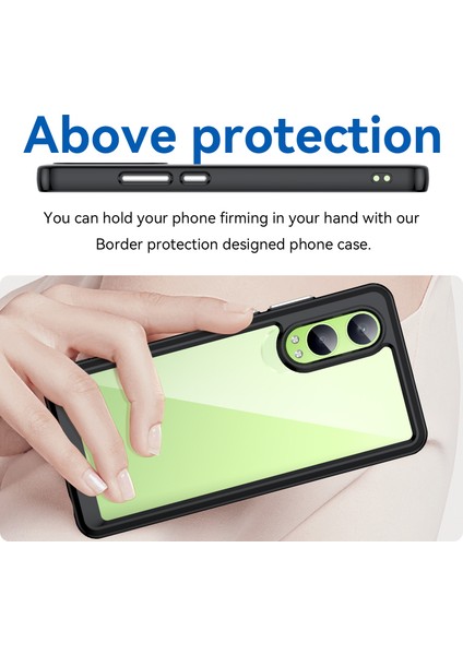 Oppo K12X 5g (Çin)/oneplus Nord Ce4 Lite 5g Kılıf Koruyucu Tpu+Akrilik Telefon Kılıfı-Siyah (Yurt Dışından)