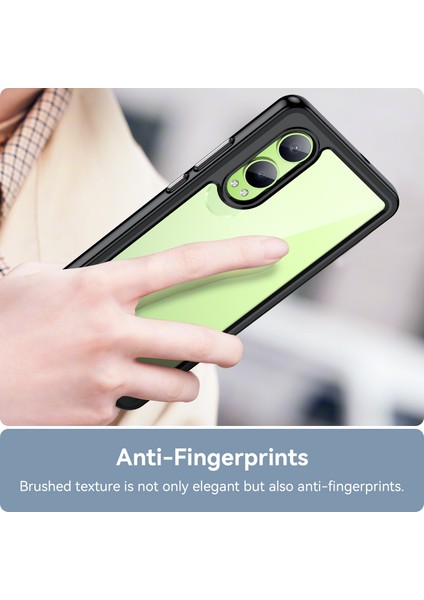 Oppo K12X 5g (Çin)/oneplus Nord Ce4 Lite 5g Kılıf Koruyucu Tpu+Akrilik Telefon Kılıfı-Siyah (Yurt Dışından)