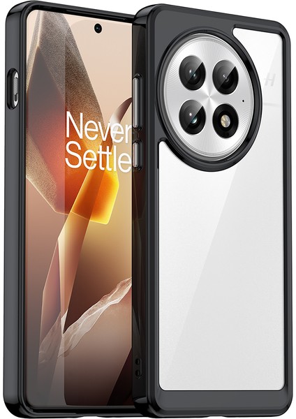 Oneplus 13 Kılıf Tpu+Akrilik Koruyucu Şeffaf Telefon Kılıfı-Siyah (Yurt Dışından)