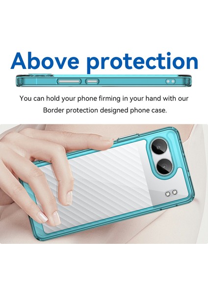 Oneplus Nord 4 Darbeye Dayanıklı Kılıf Tpu+Akrilik Koruyucu Şeffaf Telefon Kılıfı-Şeffaf Mavi (Yurt Dışından)