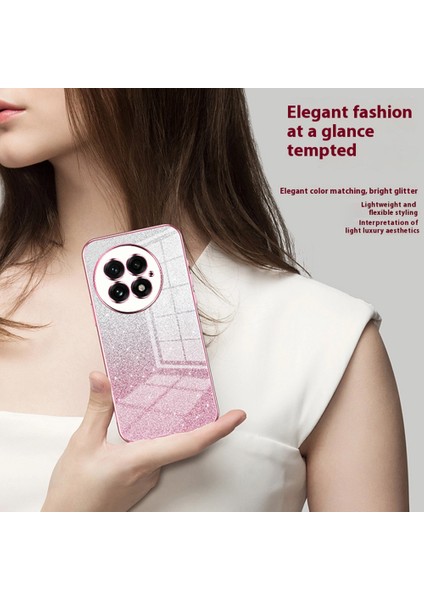 Oneplus 13 Kılıf Galvanik Degrade Parıltılı Tpu Telefon Kılıfı-Pembe (Yurt Dışından)