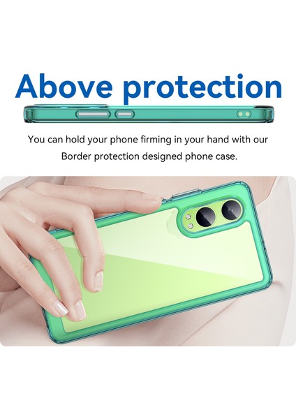 Oppo K12X 5g (Çin)/oneplus Nord Ce4 Lite 5g Kılıf Koruyucu Tpu+Akrilik Telefon Kılıfı-Şeffaf Mavi (Yurt Dışından)