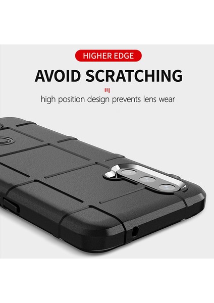 Darbeye Dayanıklı Sağlam Kare Izgara Doku Tpu Telefon Kılıfı Oneplus Nord Ce 5g-Siyah (Yurt Dışından) modelleri