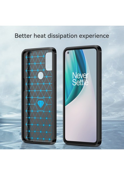1.8mm Hava Yastığı Tasarım Tpu Kılıf Leke Önleyici Telefon Kılıfı Karbon Fiber Doku Fırçalanmış Yüzey Oneplus Nord N10 5g-Siyah (Yurt Dışından) fırsatları