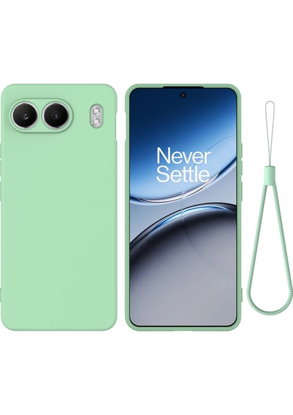 Oneplus Nord 4 Kılıf Sıvı Silikon Çizilmez Telefon Kılıfı El Kayışı Ile-Yeşil (Yurt Dışından)