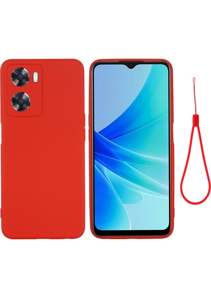 Oneplus Nord N20 Se 4g Kılıf Çizilmez Sıvı Silikon Telefon Kılıfı El Kayışı Ile-Kırmızı (Yurt Dışından)