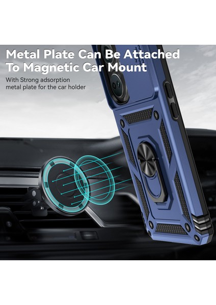 Oneplus Nord Ce3 5g Kılıf Halka Kickstand Pc + Tpu Telefon Koruyucu Sürgülü Kamera Kapağı-Mavi (Yurt Dışından) modelleri