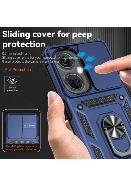Oneplus Nord Ce3 5g Kılıf Halka Kickstand Pc + Tpu Telefon Koruyucu Sürgülü Kamera Kapağı-Mavi (Yurt Dışından) indirimleri