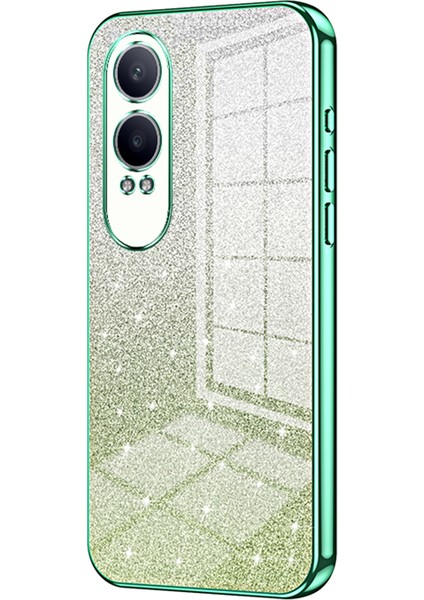 Oneplus Nord Ce4 Lite 5g/oppo K12X 5g(Çin)Kılıf Degrade Parıltılı Çizilmez Yumuşak Tpu Telefon Kılıfı-Yeşil (Yurt Dışından)