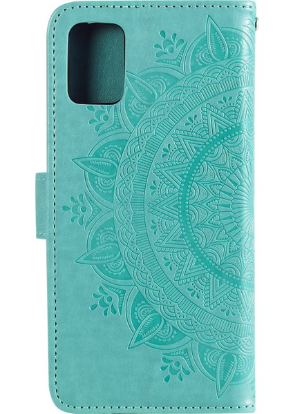 Oneplus Nord 2 5g-Yeşil Için Pu Deri Baskılı Mandala Desenli Cüzdan Standı Kılıf Kayışlı (Yurt Dışından) modelleri