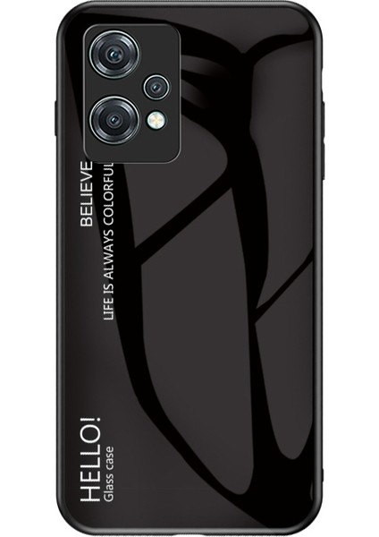 Oneplus Nord Ce 2 Lite 5g Degrade Telefon Kılıfı Temperli Cam + Sert Pc Arka Yumuşak Tpu Çerçeve Darbeye Dayanıklı Koruyucu Kılıf-Siyah (Yurt Dışından)