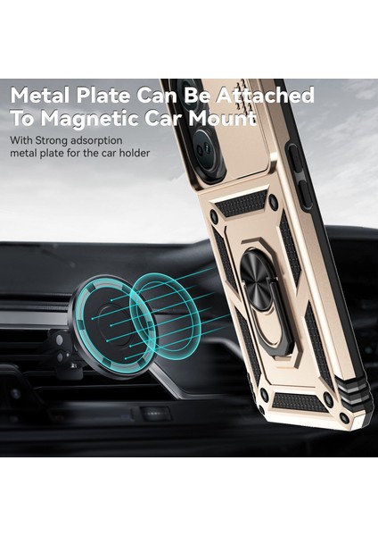 Oneplus Nord Ce3 5g Kılıf Halka Kickstand Pc + Tpu Telefon Koruyucu Sürgülü Kamera Kapağı-Altın (Yurt Dışından) modelleri