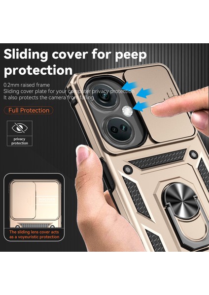 Oneplus Nord Ce3 5g Kılıf Halka Kickstand Pc + Tpu Telefon Koruyucu Sürgülü Kamera Kapağı-Altın (Yurt Dışından) indirimleri