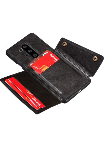 Kickstand Kart Tutucu Pu Deri Kaplamalı Tpu Telefon Kılıfı [yerleşik Araç Manyetik Levhası] Oneplus 8 Pro-Siyah Için (Yurt Dışından) indirimleri