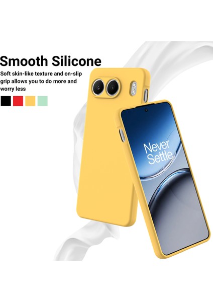 Oneplus Nord 4 Kılıf Sıvı Silikon Çizilmez Telefon Kılıfı El Kayışı Ile-Sarı (Yurt Dışından)