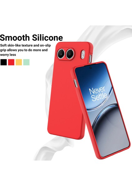 Oneplus Nord 4 Kılıf Sıvı Silikon Çizilmez Telefon Kılıfı El Kayışı Ile-Kırmızı (Yurt Dışından)