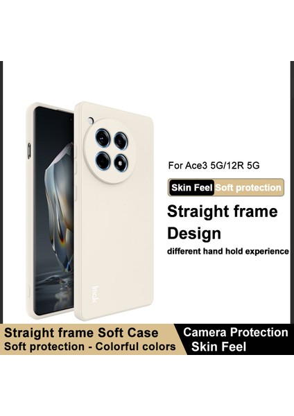 Imak Uc-4 Serisi Oneplus Ace 3 5G/12R 5g Kılıf Düz Kenar Yumuşak Tpu Telefon Kılıfı-Beyaz (Yurt Dışından)