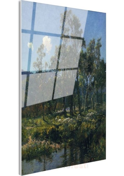 Jean-Baptiste-Camille Corot - Ağaçlık Alanda Koyunlar Cam Tablo modelleri