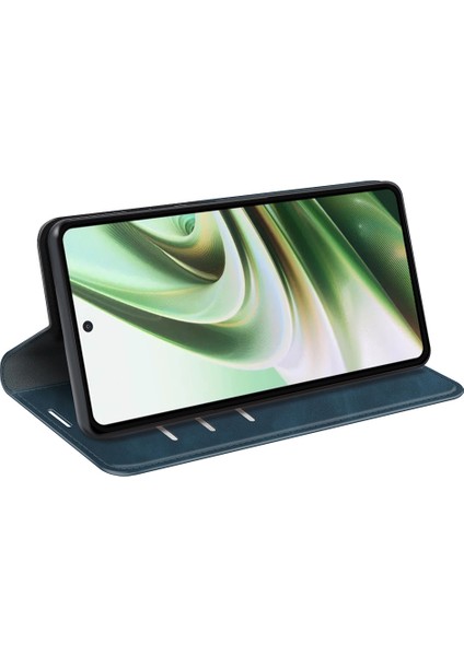 Oneplus Nord Ce 3 Lite 5g/nord N30 5g Manyetik Otomatik Kapanan Cilt Dokunma Hissi Standı Cüzdan Deri Telefon Kılıfı-Mavi (Yurt Dışından)
