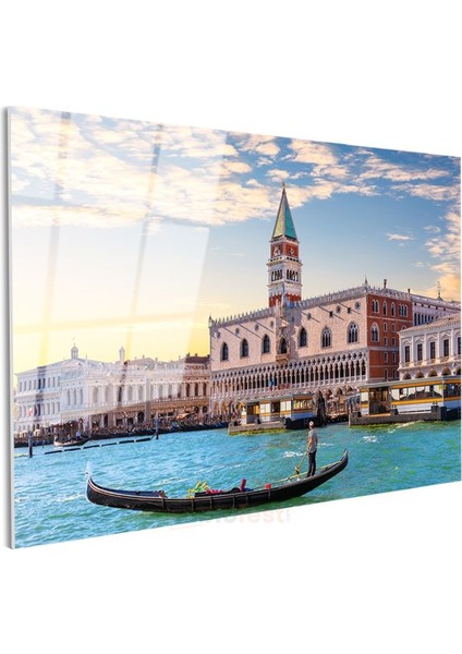 San Marco Meydanı - Venedik'te Gondol Gezintisi Cam Tablo