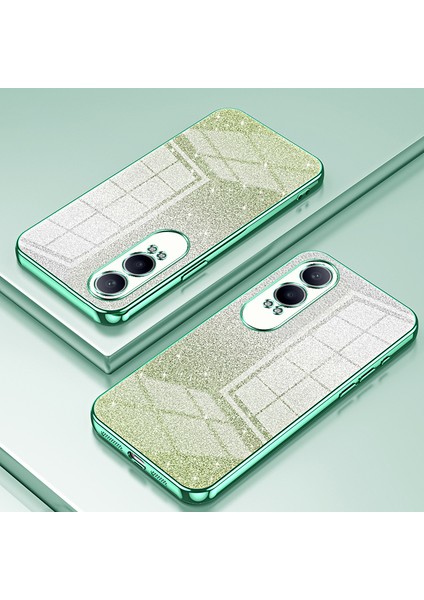Oneplus Nord Ce4 Lite 5g/oppo K12X 5g(Çin)Kılıf Degrade Parıltılı Çizilmez Yumuşak Tpu Telefon Kılıfı-Yeşil (Yurt Dışından)