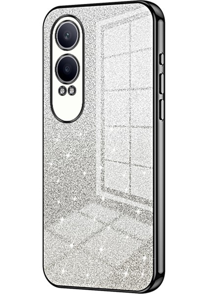 Oneplus Nord Ce4 Lite 5g/oppo K12X 5g(Çin)Kılıf Degrade Parıltılı Çizilmez Yumuşak Tpu Telefon Kılıfı-Siyah (Yurt Dışından)