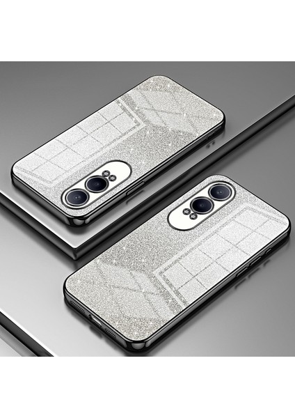 Oneplus Nord Ce4 Lite 5g/oppo K12X 5g(Çin)Kılıf Degrade Parıltılı Çizilmez Yumuşak Tpu Telefon Kılıfı-Siyah (Yurt Dışından)