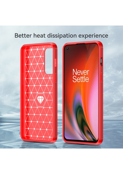 1.8mm Hava Yastığı Tpu Kılıf Fırçalanmış Yüzey Karbon Fiber Doku Telefon Kılıfı Isı Dağıtma Tasarımı ile Oneplus Nord 2 5g-Kırmızı (Yurt Dışından) fırsatları