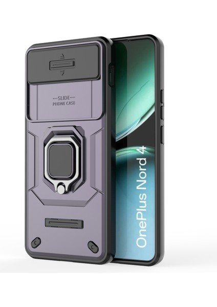 Oneplus Nord 4 Kılıfı Pc+Tpu Kickstand Telefon Koruyucu Lens Kapağı Ile-Mor (Yurt Dışından)