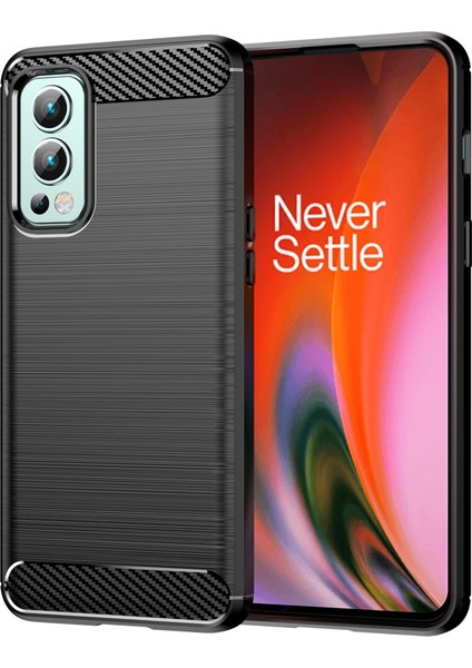 1.8mm Hava Yastığı Tpu Kılıf Fırçalanmış Yüzey Karbon Fiber Doku Telefon Kılıfı Isı Dağıtma Tasarımı ile Oneplus Nord 2 5g-Siyah (Yurt Dışından)