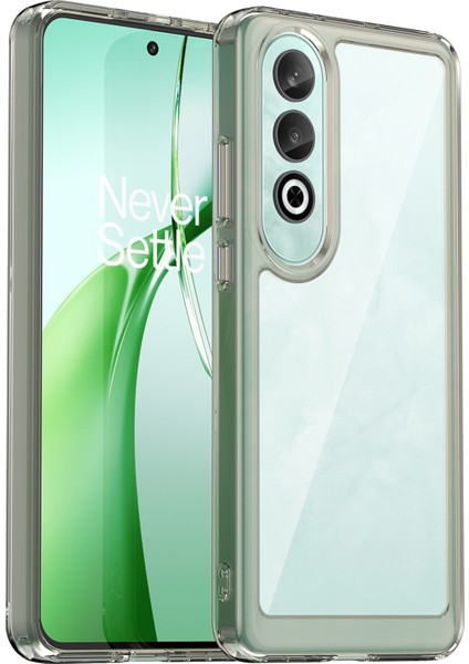 Oneplus Nord Ce4 5g Kılıf Düşmeye Dayanıklı Tpu Çerçeve Şeffaf Akrilik Koruyucu Telefon Kabuğu-Şeffaf Gri (Yurt Dışından)