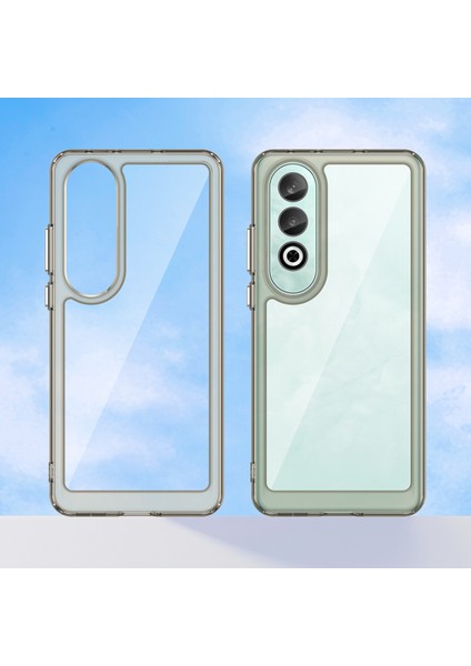 Oneplus Nord Ce4 5g Kılıf Düşmeye Dayanıklı Tpu Çerçeve Şeffaf Akrilik Koruyucu Telefon Kabuğu-Şeffaf Gri (Yurt Dışından)