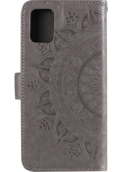 Oneplus Nord 2 5g-Gri Için Pu Deri Baskılı Mandala Desenli Cüzdan Standı Kılıf Kayışlı (Yurt Dışından) modelleri
