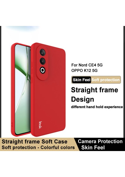 Imak Uc-4 Serisi Oneplus Nord Ce4 5g/oppo K12 Kılıfı Düz ​​kenar Tpu Telefon Kılıfı Düşmeye Karşı Telefon Kabuğu-Kırmızı (Yurt Dışından)