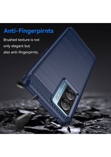 Oneplus Nord N20 Se 4g Karbon Fiber Doku Yumuşak Tpu Telefon Kılıfı Parmak Izi Önleyici Fırçalanmış Telefon Kılıfı-Mavi (Yurt Dışından) modelleri