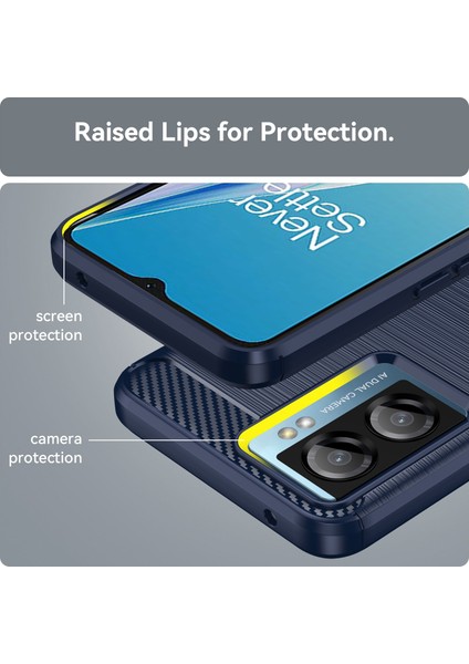 Oneplus Nord N20 Se 4g Karbon Fiber Doku Yumuşak Tpu Telefon Kılıfı Parmak Izi Önleyici Fırçalanmış Telefon Kılıfı-Mavi (Yurt Dışından) indirimleri