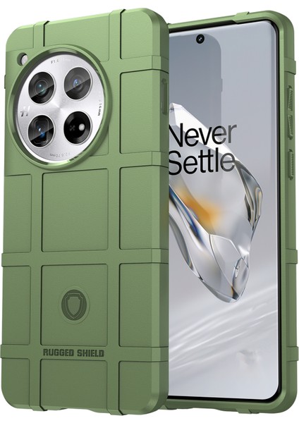 Oneplus 12 5g Kılıf Çizilmez Kare Izgara Tpu Kabuk Telefon Kılıfı-Yeşil (Yurt Dışından)