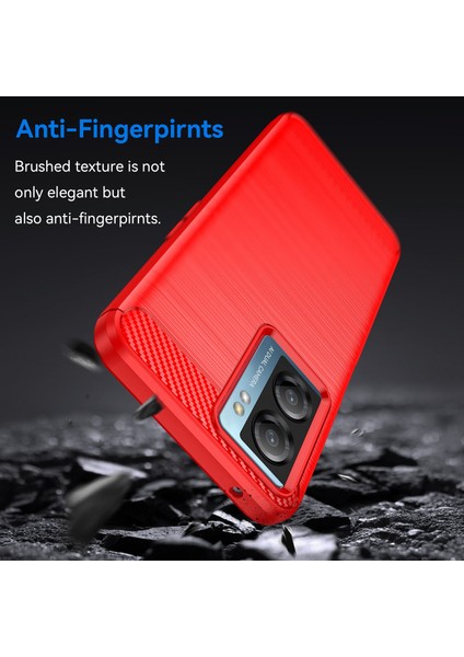 Oneplus Nord N20 Se 4g Karbon Fiber Doku Yumuşak Tpu Telefon Kılıfı Parmak Izi Önleyici Fırçalanmış Telefon Kılıfı-Kırmızı (Yurt Dışından) modelleri