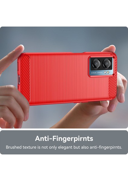 Oneplus Nord N20 Se 4g Karbon Fiber Doku Yumuşak Tpu Telefon Kılıfı Parmak Izi Önleyici Fırçalanmış Telefon Kılıfı-Kırmızı (Yurt Dışından) fırsatları
