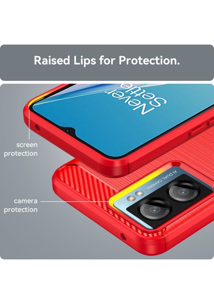 Oneplus Nord N20 Se 4g Karbon Fiber Doku Yumuşak Tpu Telefon Kılıfı Parmak Izi Önleyici Fırçalanmış Telefon Kılıfı-Kırmızı (Yurt Dışından) indirimleri