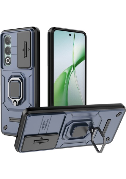 Oneplus Nord Ce4 5g Kamera Koruma Kickstand Kılıfı Sağlam Pc+Tpu Telefon Kılıfı-Mavi (Yurt Dışından)