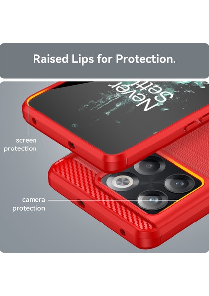 Oneplus Ace Pro 5g Telefon Kabuk Kılıfı Parmak Izi Önleyici Fırçalanmış Karbon Fiber Doku Yumuşak Tpu Telefon Kılıfı-Kırmızı (Yurt Dışından) indirimleri