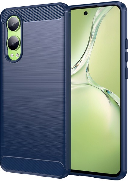 Oppo K12X 5g (Çin)/oneplus Nord Ce4 Lite 5g Kılıf Fırçalanmış Tpu Telefon Kılıfı Karbon Fiber Doku-Mavi (Yurt Dışından)