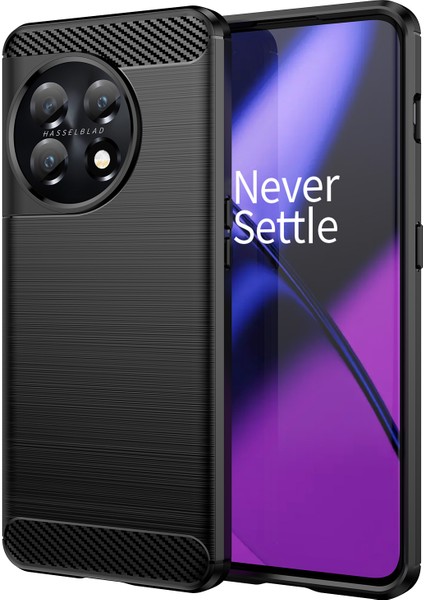 Oneplus 11 5g Çizilmez Tpu Kapak Fırçalanmış Karbon Fiber Doku Telefon Kılıfı-Siyah (Yurt Dışından)