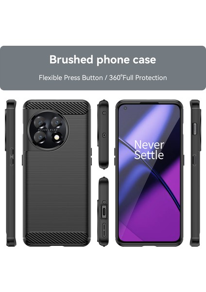 Oneplus 11 5g Çizilmez Tpu Kapak Fırçalanmış Karbon Fiber Doku Telefon Kılıfı-Siyah (Yurt Dışından)